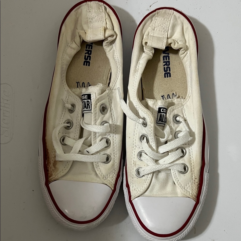 Converse Cream and Red Chuck Taylor Sneakers